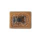 3D Men's Floral Embossing Money Clip Wallet