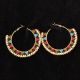 Silver Strike Crystal Multicolored Hoop Earrings