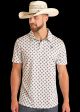Rock & Roll Men's White Diamond Aztec Polo