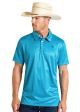 Rock & Roll Men's Peacock Blue Mini Aztec Polo