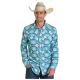 Rock & Roll  Men's Long Sleeve Aztec Print Western Snap Shirt