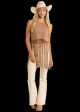 Rock & Roll Boot Print Fringe Top