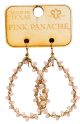 Pink Panache Light Pink Bead Wrapped Gold Teardrop Earring