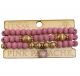 Pink Panache Pink And Gold Bead Bracelet With Charm