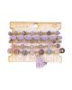 Pink Panache 5-Strand Lavender Wood And Shining Bead Bracelet With Tassel