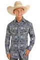 Rock And Roll Boys Long Sleeve 2 Pocket Aztec Snap Shirt