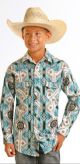 Rock & Roll Denim Boys Long Sleeve Aztec Snap Shirt