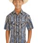 Rock & Roll Denim Boys Short Sleeve Aztec Snap Shirt