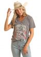 Rock & Roll Denim V-Neck Graphic Tee