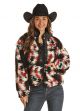 Rock & Roll Denim Women's Abstract Print Sherpa Jacket