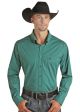 Rock & Role Denim Men's Teal Reflex Stretch Western Shirt