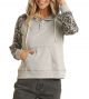 Rock & Roll Denim Women's Cheetah Print Sleeve Hoodie