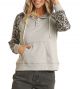 Rock & Roll Denim Women's Cheetah Print Sleeve Hoodie