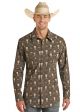 Rock & Roll Denim Men's Long Sleeve Vintage Skull Snap Shirt