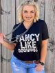 Texas True Threads Women's Fancy like Black Vneck Tee