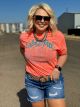 Texas True Threads Women's Wild & Free Turquoise Puff Ink Tee BIG