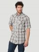 Wrangler Men's Short Sleeve Western Snap Two Pocket Plaid Shirt BIG & TALL