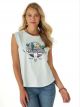 Wrangler Women's Retro Longhorn Graphic Cuffed Sleeve Tank