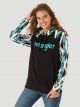 Wrangler Women's Retro Logo Southwestern Yoke Pullover Hoodie