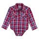 Wrangler Toddler Long Sleeve Plaid Bodysuit With Western Snap Placket
