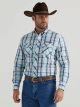 Wrangler Men's Logo Long Sleeve Western Snap Shirt