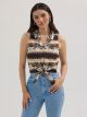 Wrangler Women's Bold Printed West Sleeveless Tie Front Shirt