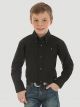 Wrangler Boy's Classic Button Down Solid Shirt In Black