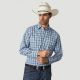 Wrangler Men's Wrinkle Resist Long Sleeve Western Snap Plaid Shirt BIG & TALL