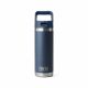Yeti Rambler 18 Oz Bottle Navy With Color Matched Straw Cap