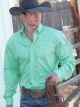 Cinch Men's Long Sleeve Button Down Square Button Mint Green Fine Weave Shirt