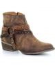 Corral Circle G Women's Brown Studded Harness Ankle Boots