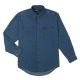 Wrangler Men's Riggs Workwear Long Sleeve Button Down Solid Denim Work Shirt
