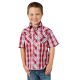 Wragler Boy's Short Sleeve Fashion Western Snap Plaid Shirt