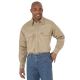 Wrangler Men's FR Long Sleeve Western Snap Solid Twill Work Shirt