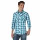 Wrangler® Jean Long Sleeve Spread Collar Plaid Shirt